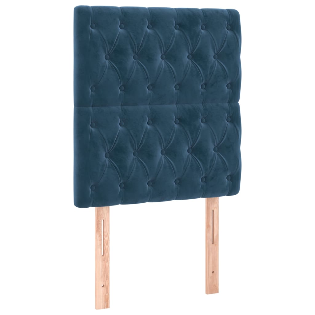 Sommier à lattes de lit matelas et LED Bleu foncé 100x200 cm - XIOS