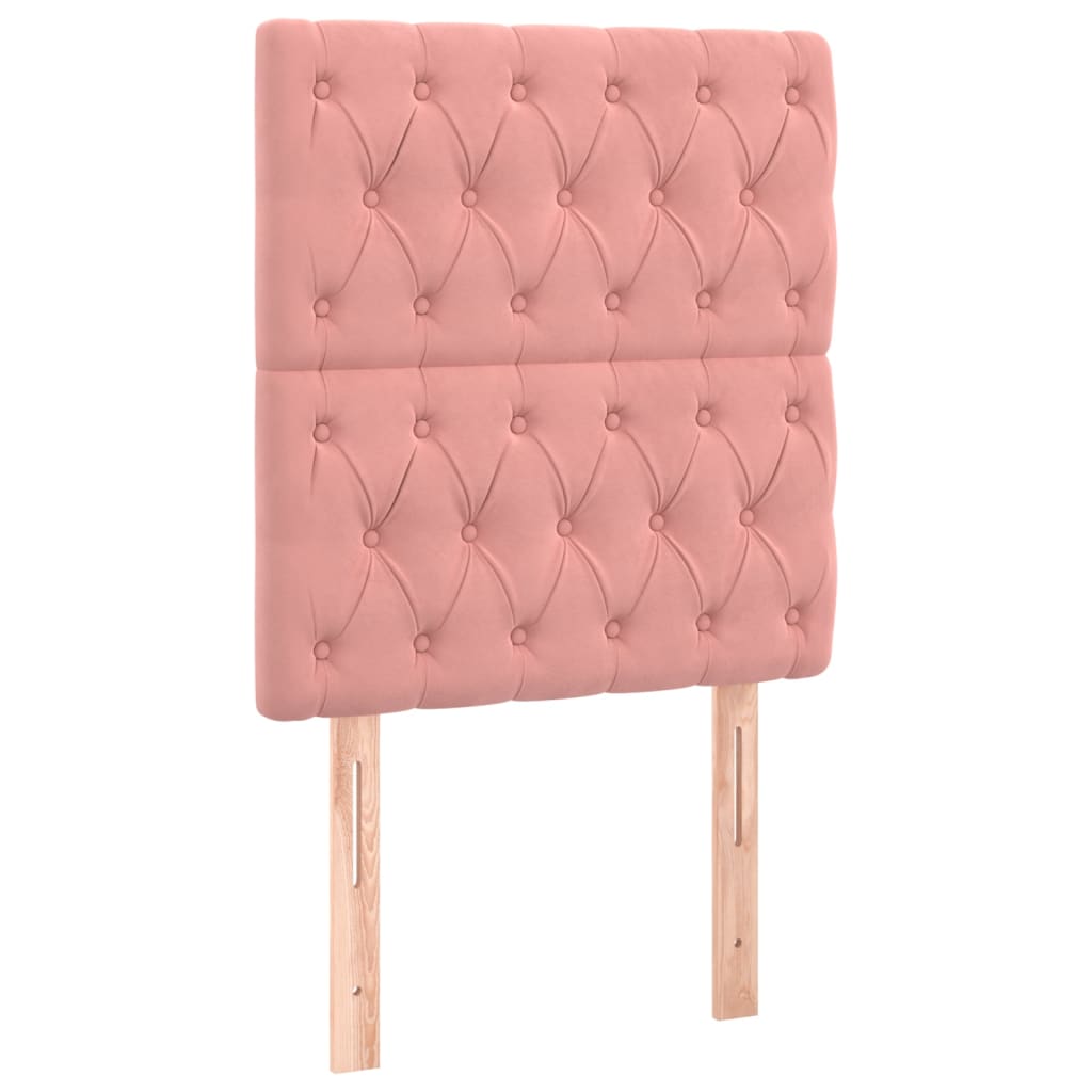Sommier à lattes de lit matelas et LED Rose 100x200 cm Velours - XIOS