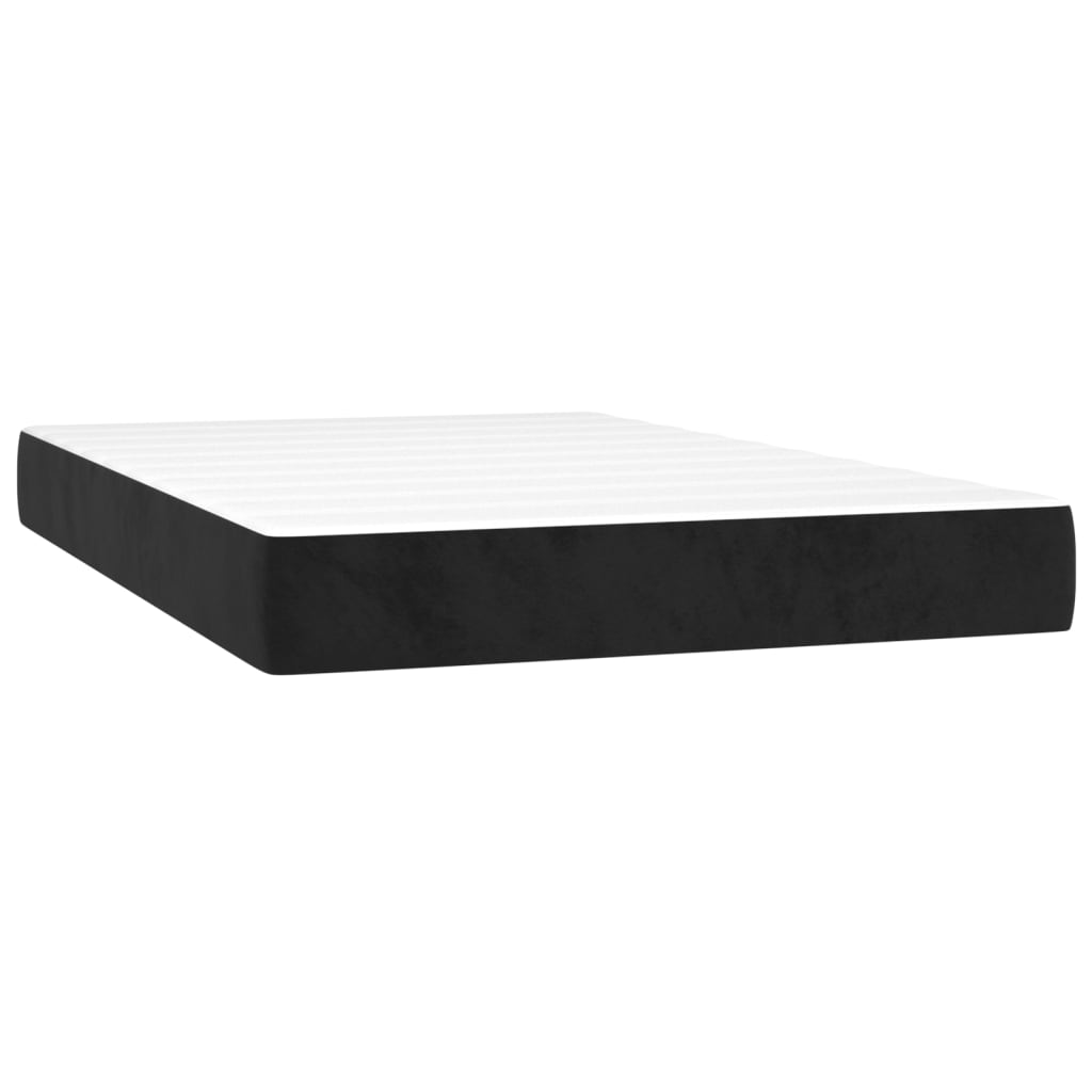 Sommier à lattes de lit matelas et LED Noir 120x200 cm Velours - XIOS