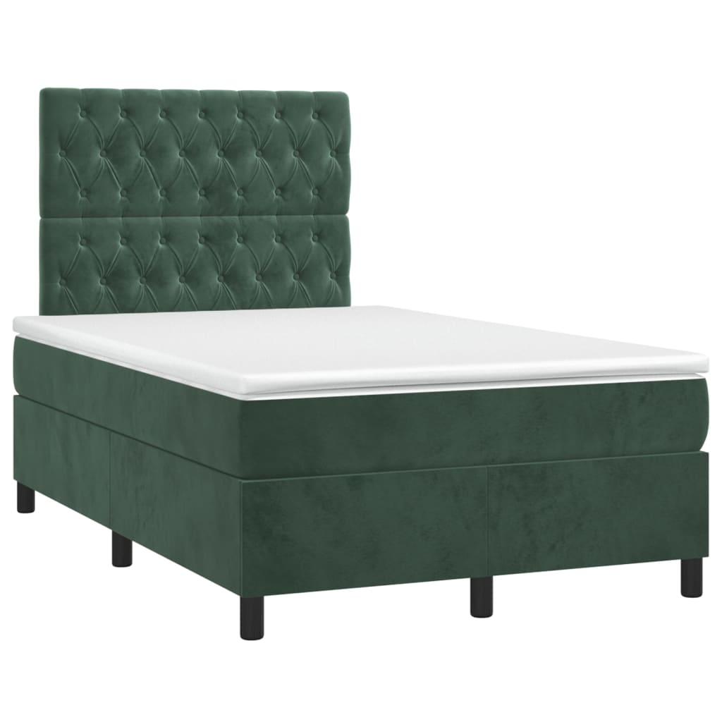 Sommier à lattes de lit matelas et LED Vert foncé 120x200 cm - XIOS