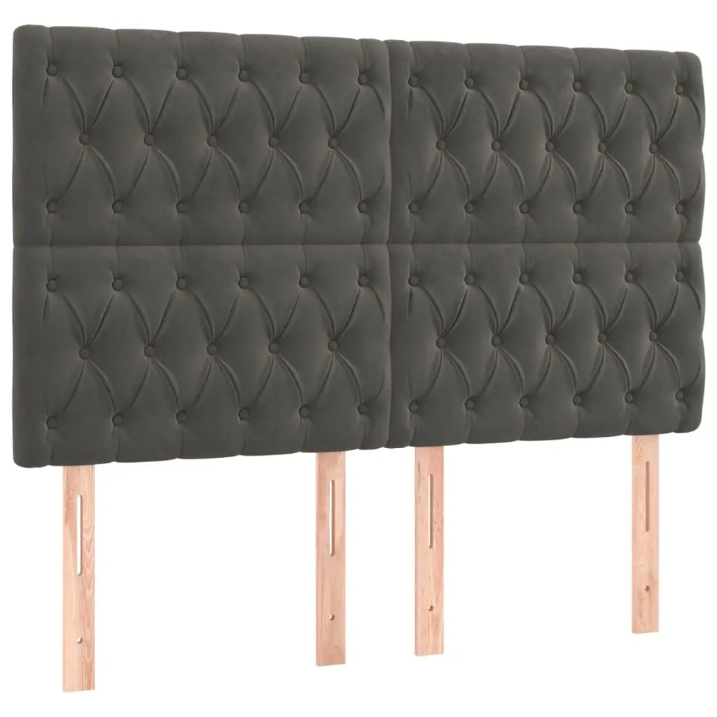 Sommier à lattes de lit matelas et LED Gris foncé 140x190 cm - XIOS