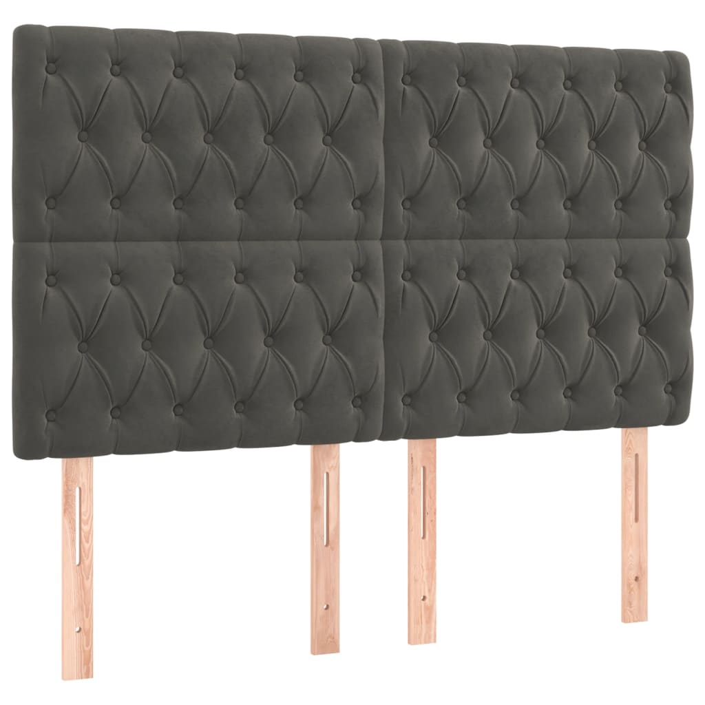 Sommier à lattes de lit matelas et LED Gris foncé 160x200 cm - XIOS