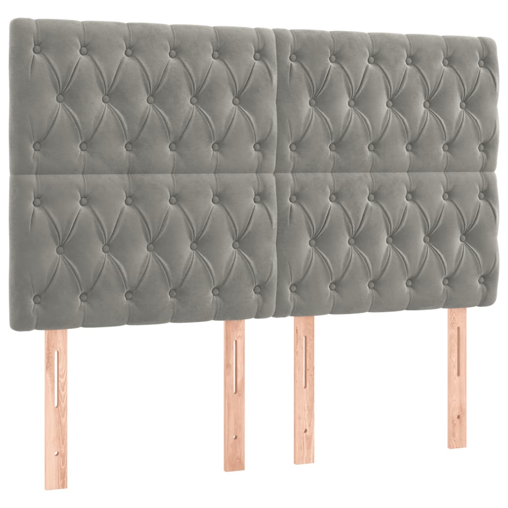 Sommier à lattes de lit matelas et LED Gris clair 180x200 cm - XIOS