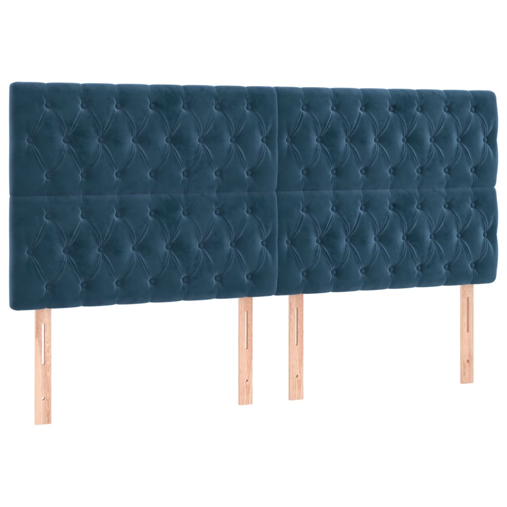 Sommier à lattes de lit matelas et LED Bleu foncé 200x200 cm - XIOS