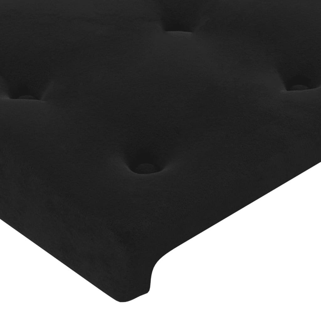 Sommier à lattes de lit matelas et LED Noir 90x190 cm Velours - XIOS