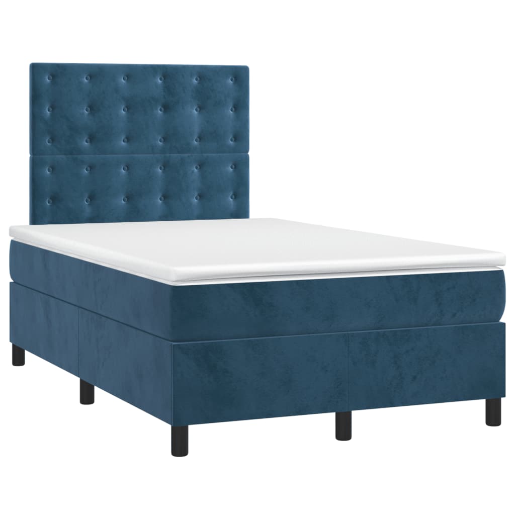 Sommier à lattes de lit matelas et LED Bleu foncé 120x200 cm - XIOS