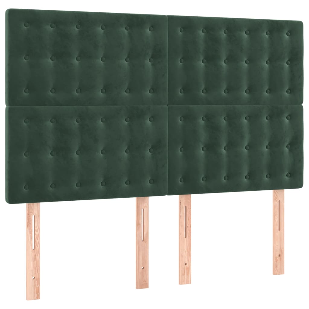 Sommier à lattes de lit matelas et LED Vert foncé 140x190 cm - XIOS