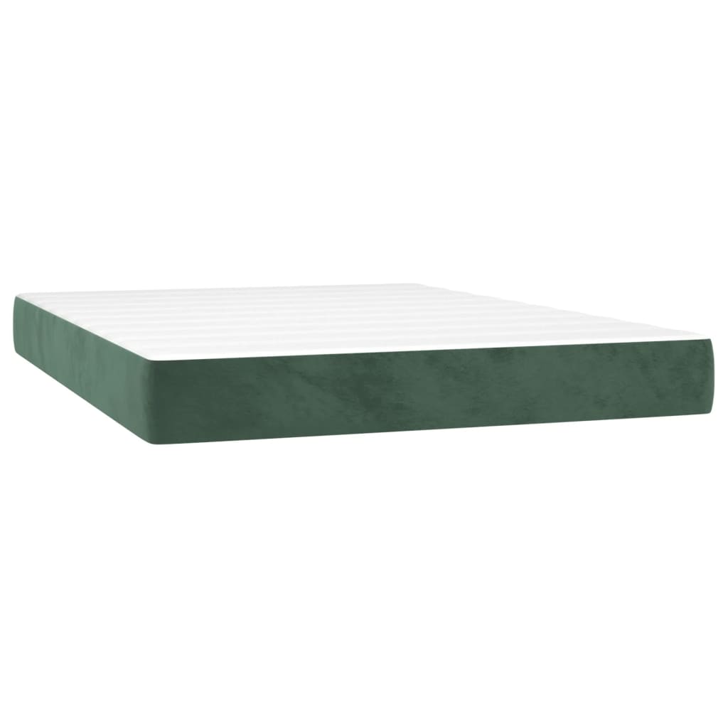 Sommier à lattes de lit matelas et LED Vert foncé 140x200 cm - XIOS