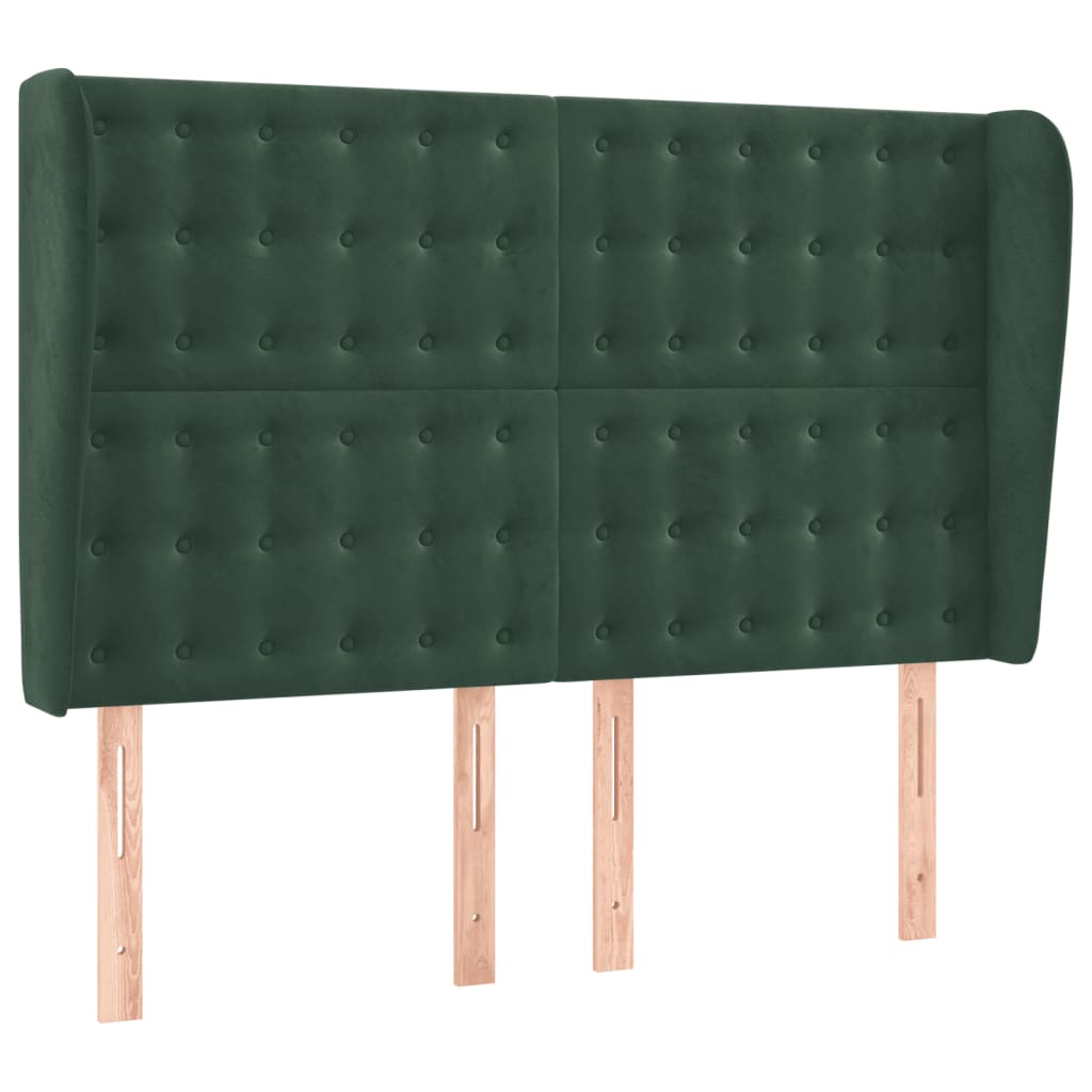 Sommier à lattes de lit matelas et LED Vert foncé 140x200 cm - XIOS