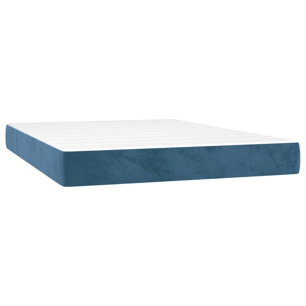 Sommier à lattes de lit matelas et LED Bleu foncé 140x200 cm - XIOS