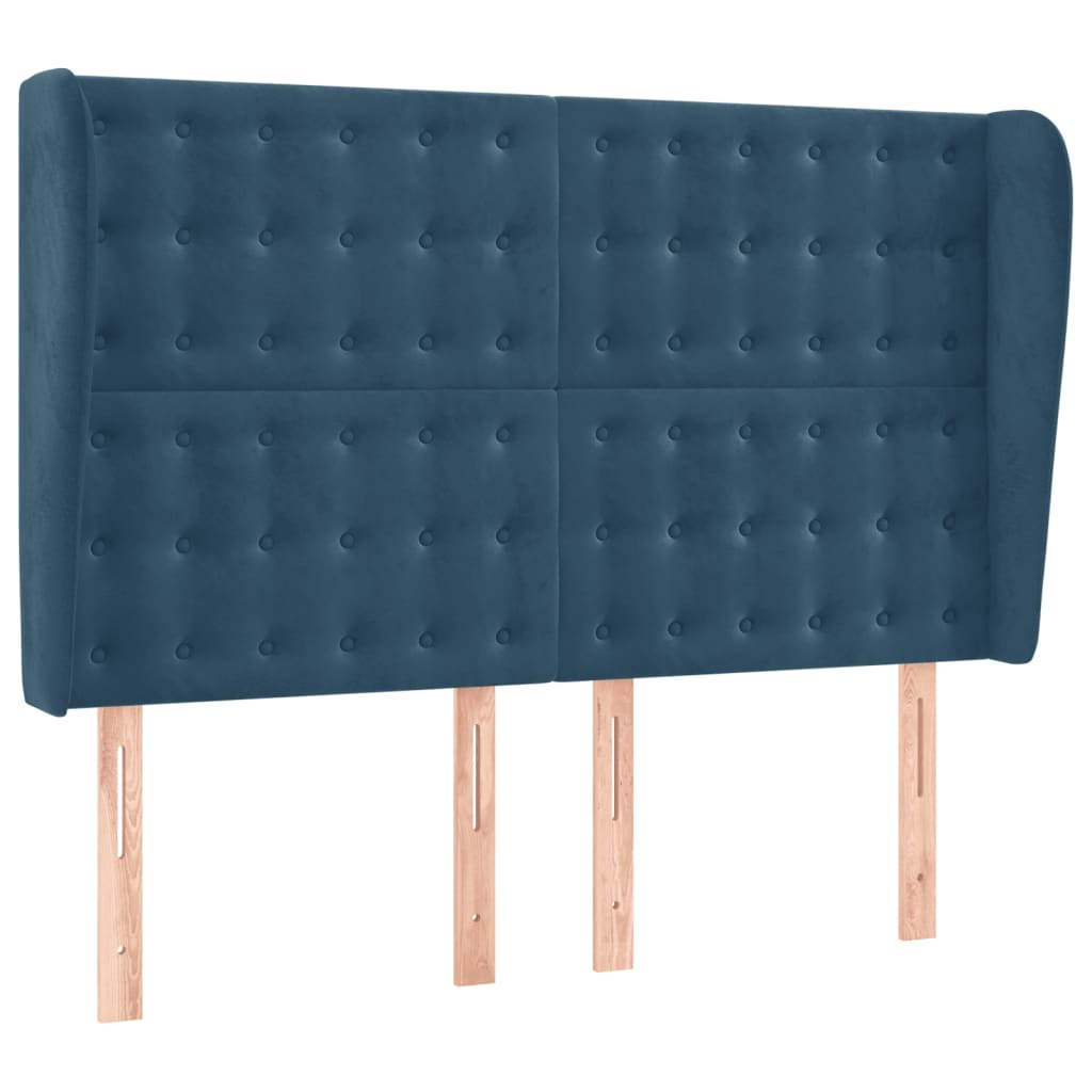 Sommier à lattes de lit matelas et LED Bleu foncé 140x200 cm - XIOS