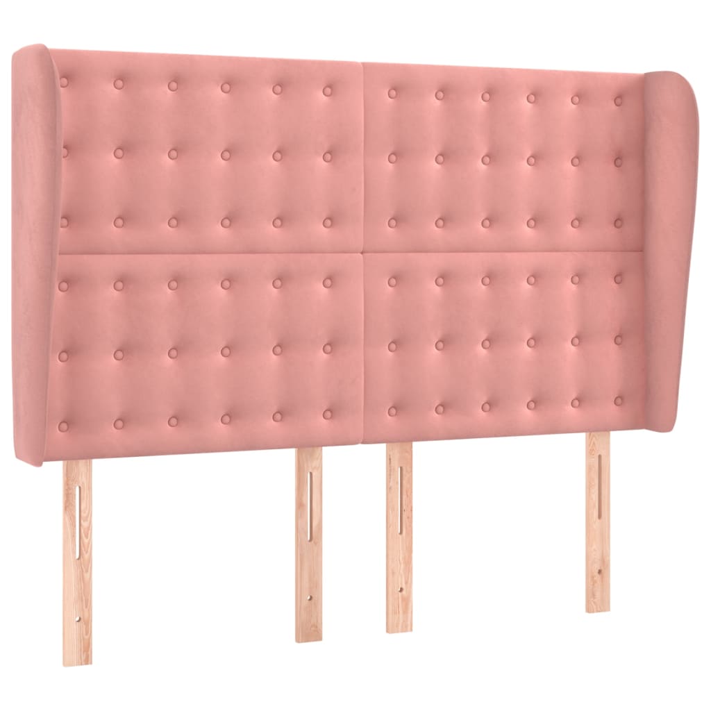 Sommier à lattes de lit matelas et LED Rose 140x200 cm Velours - XIOS
