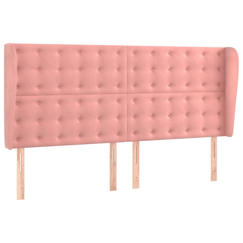 Sommier à lattes de lit matelas et LED Rose 160x200 cm Velours - XIOS