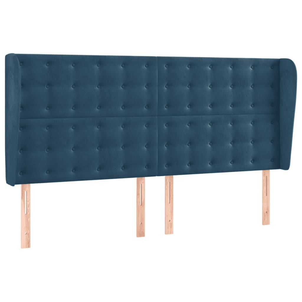 Sommier à lattes de lit matelas et LED Bleu foncé 180x200 cm - XIOS