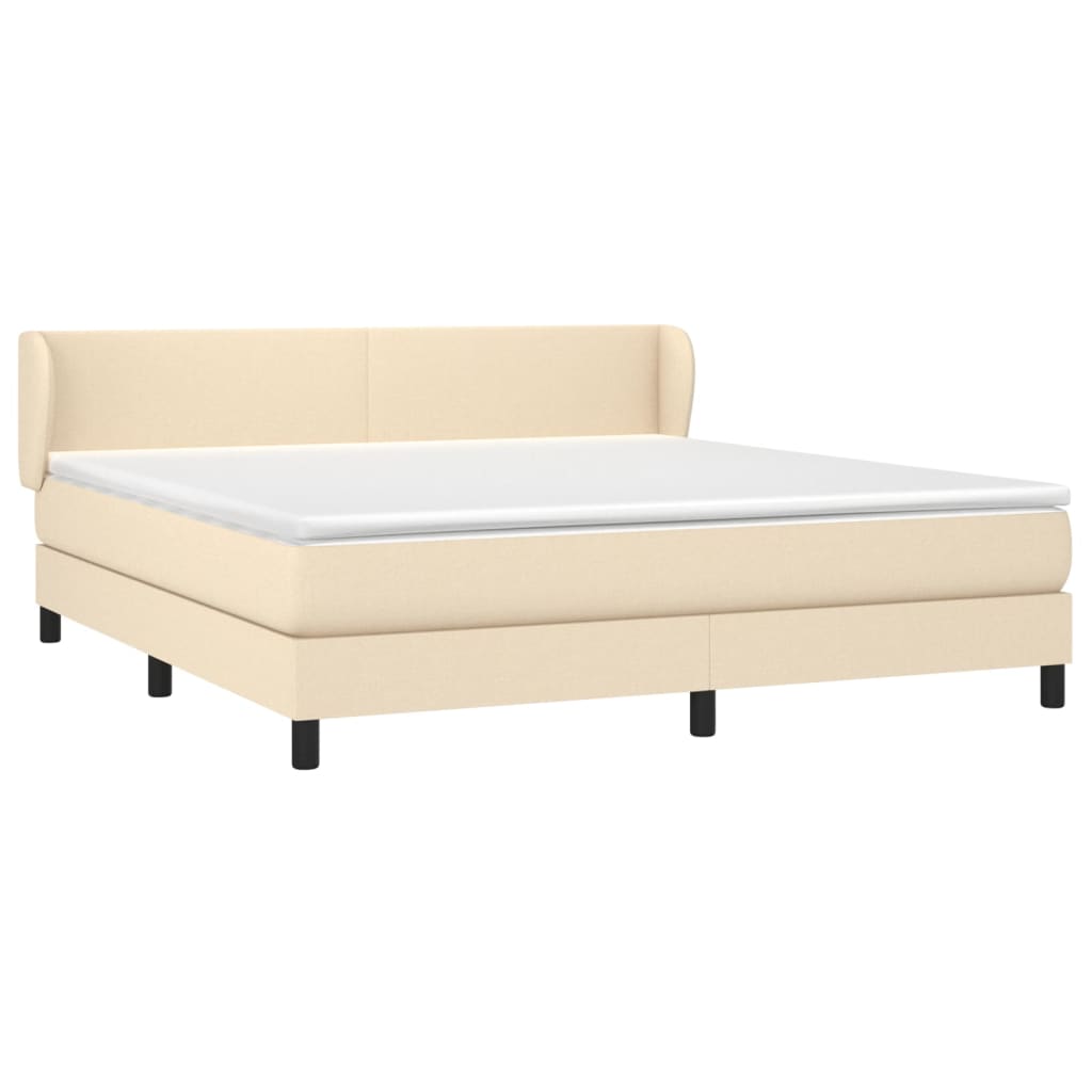 Sommier à lattes de lit avec matelas Crème 160x200 cm Tissu - XIOS