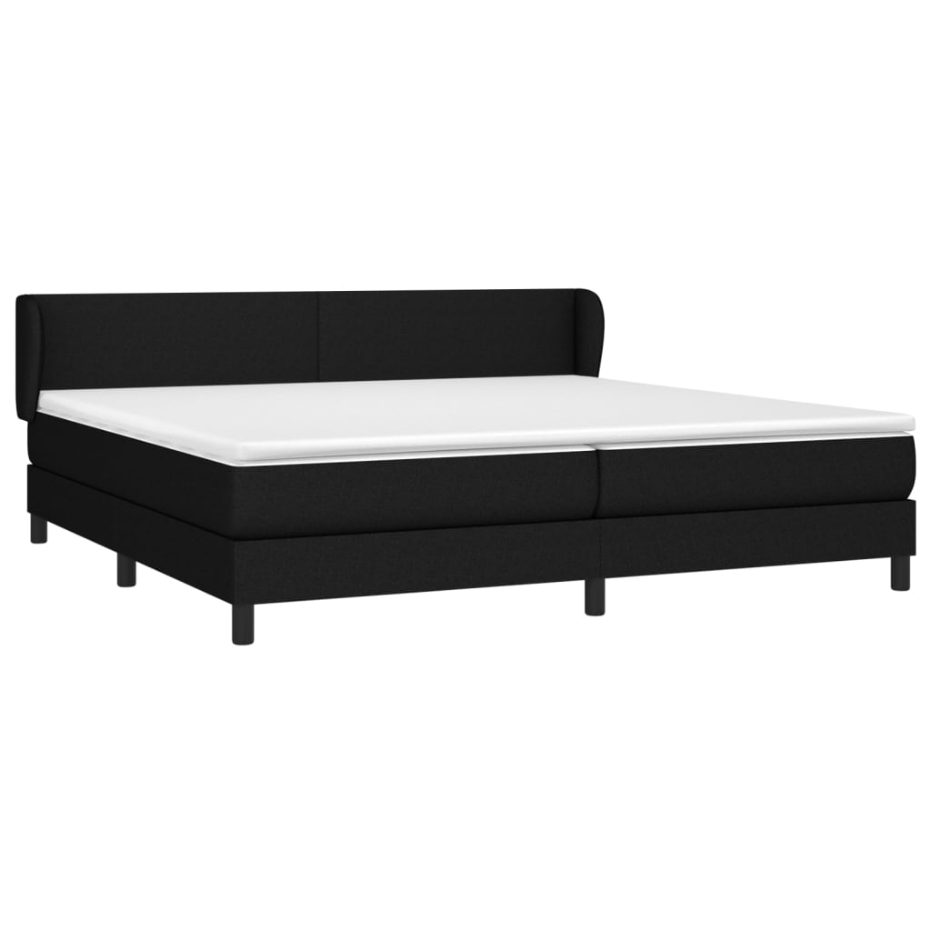 Sommier à lattes de lit avec matelas Noir 200x200 cm Tissu - XIOS