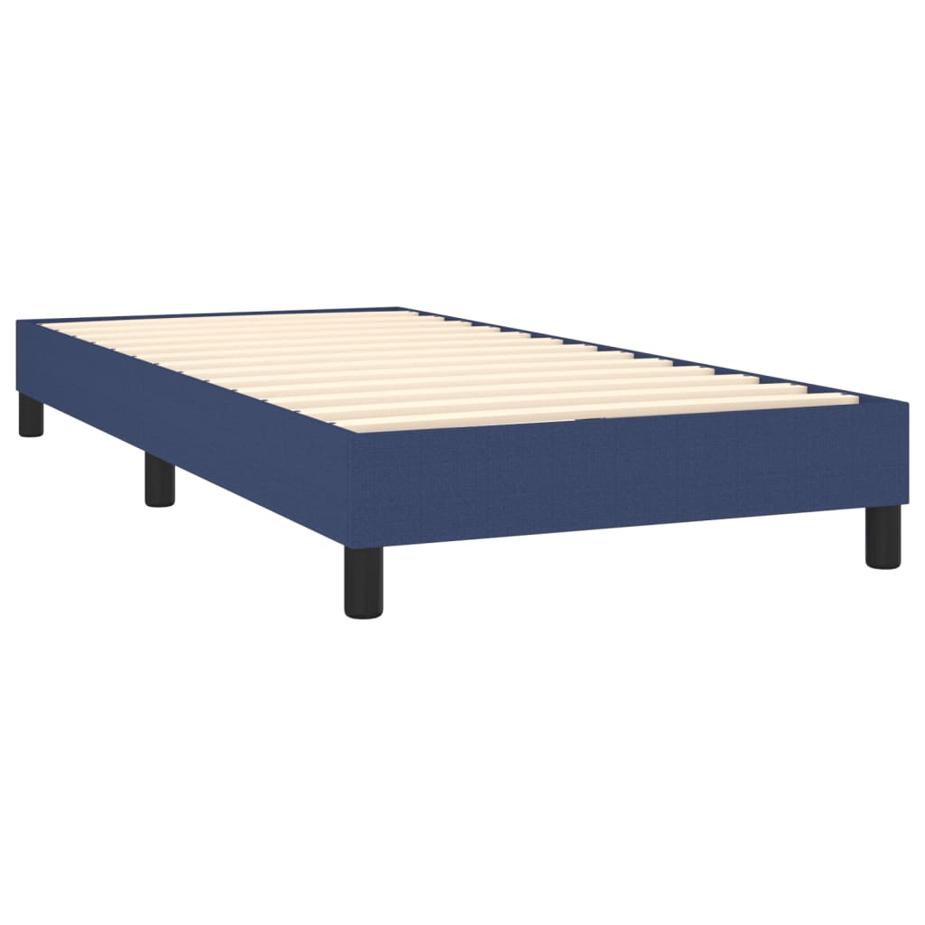 Sommier à lattes de lit avec matelas Bleu 100x200 cm Tissu - XIOS