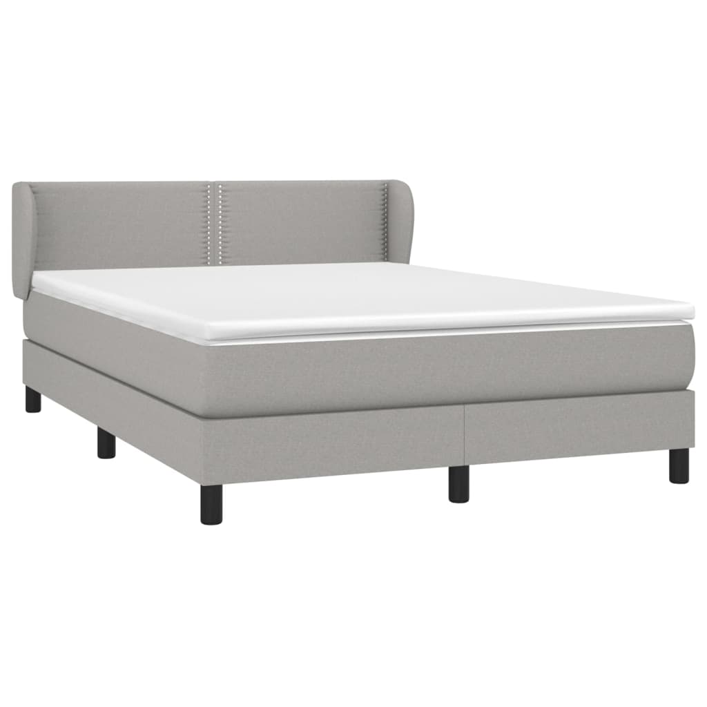 Sommier à lattes de lit avec matelas Gris clair 140x190cm Tissu - XIOS
