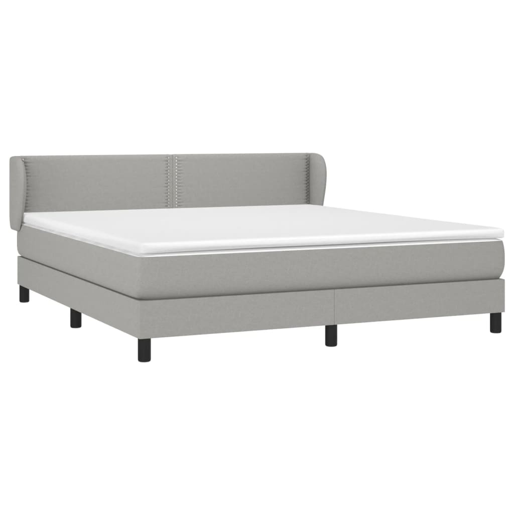 Sommier à lattes de lit avec matelas Gris clair 180x200cm Tissu - XIOS