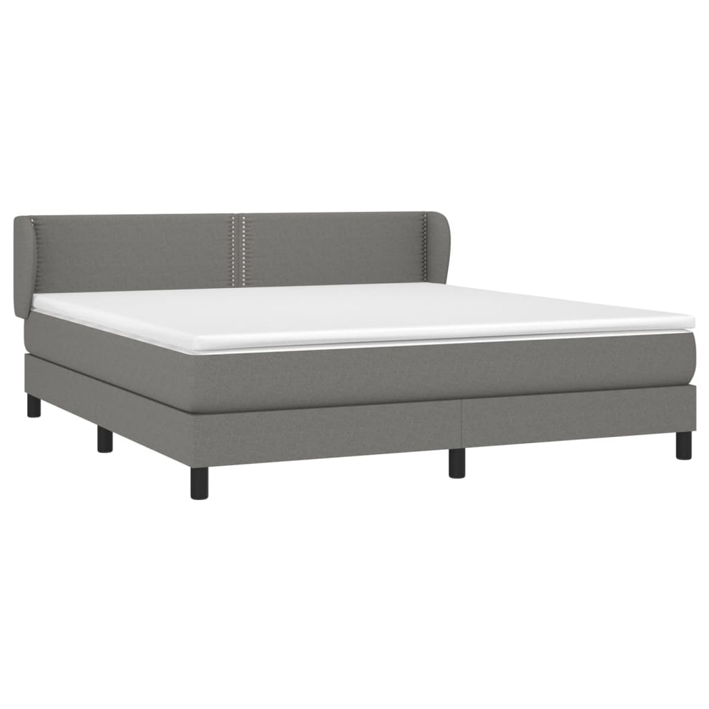 Sommier à lattes de lit avec matelas Gris foncé 180x200cm Tissu - XIOS