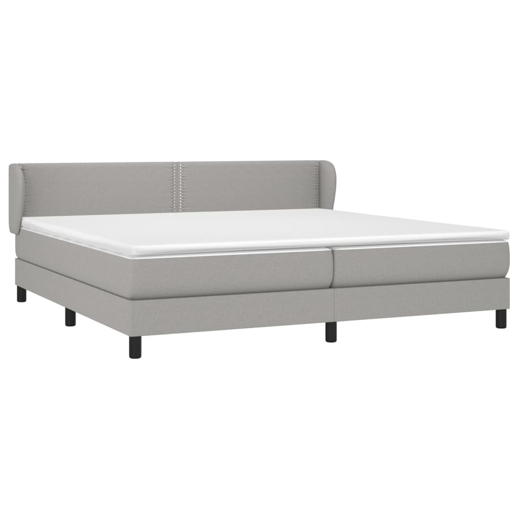 Sommier à lattes de lit avec matelas Gris clair 200x200cm Tissu - XIOS