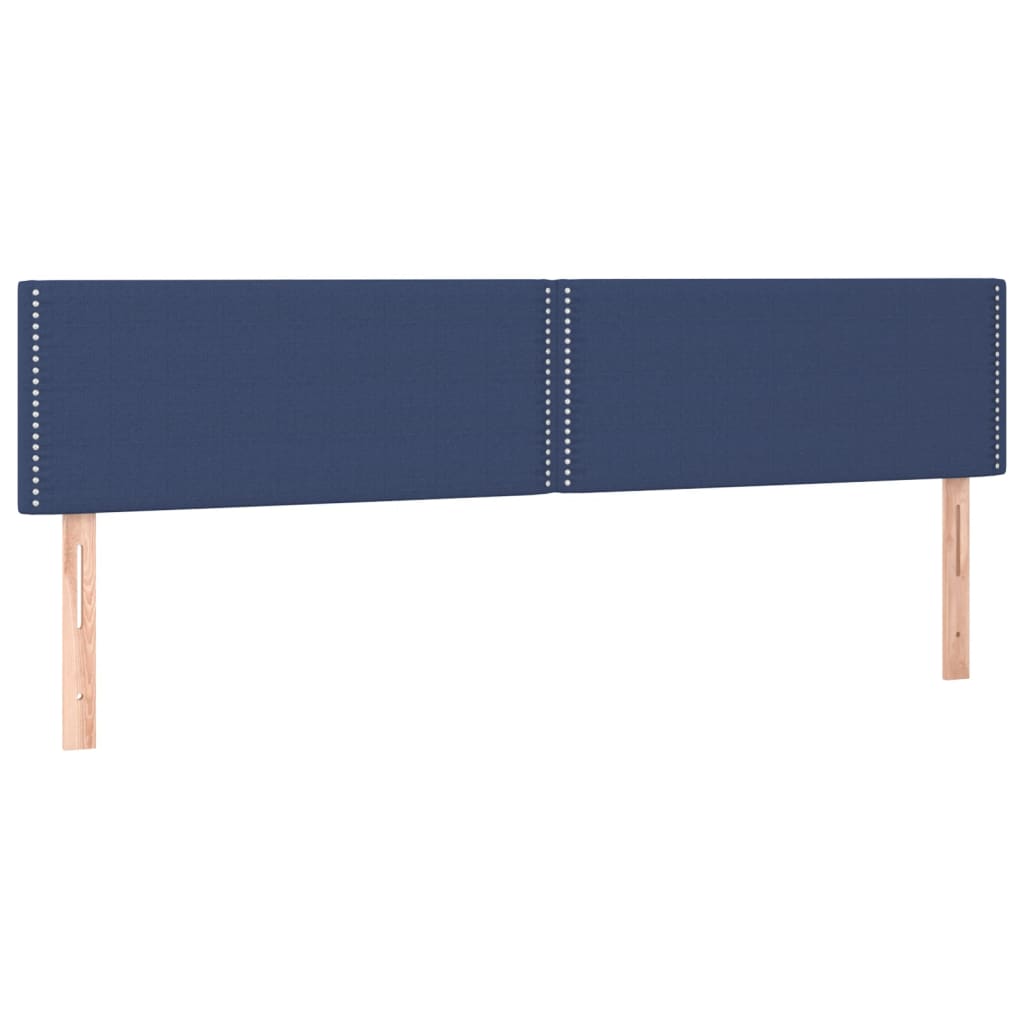 Sommier à lattes de lit avec matelas Bleu 200x200 cm Tissu - XIOS