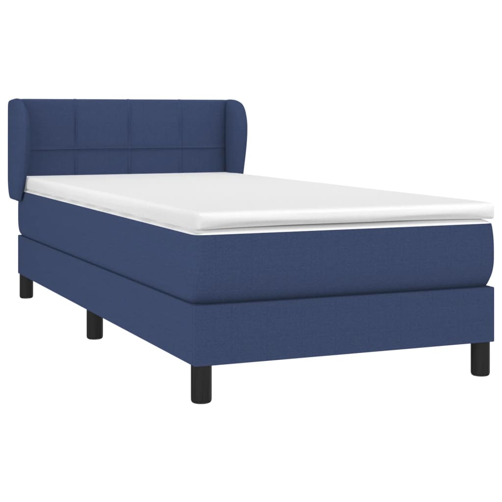 Sommier à lattes de lit avec matelas Bleu 90x200 cm Tissu - XIOS