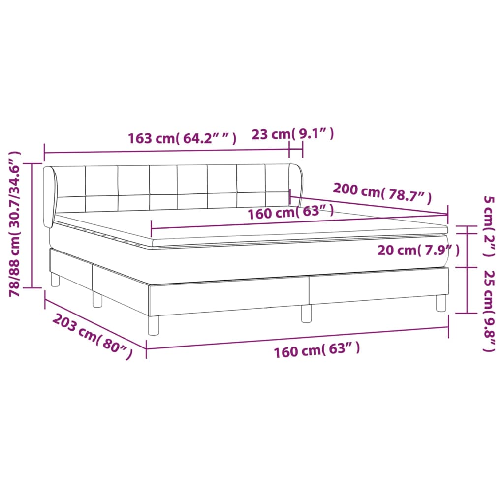 Sommier à lattes de lit avec matelas Marron foncé 160x200 cm - XIOS
