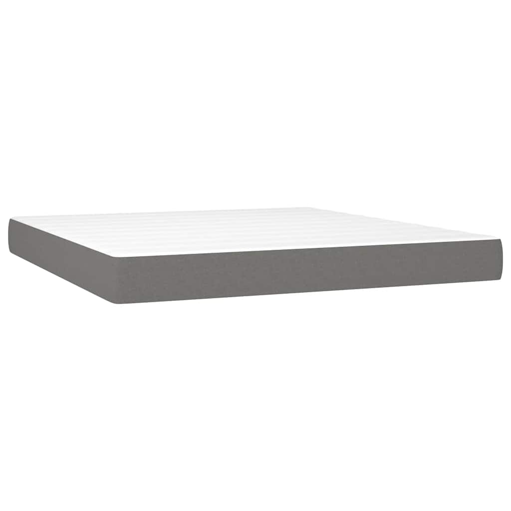 Sommier à lattes de lit avec matelas Gris foncé 180x200cm Tissu - XIOS
