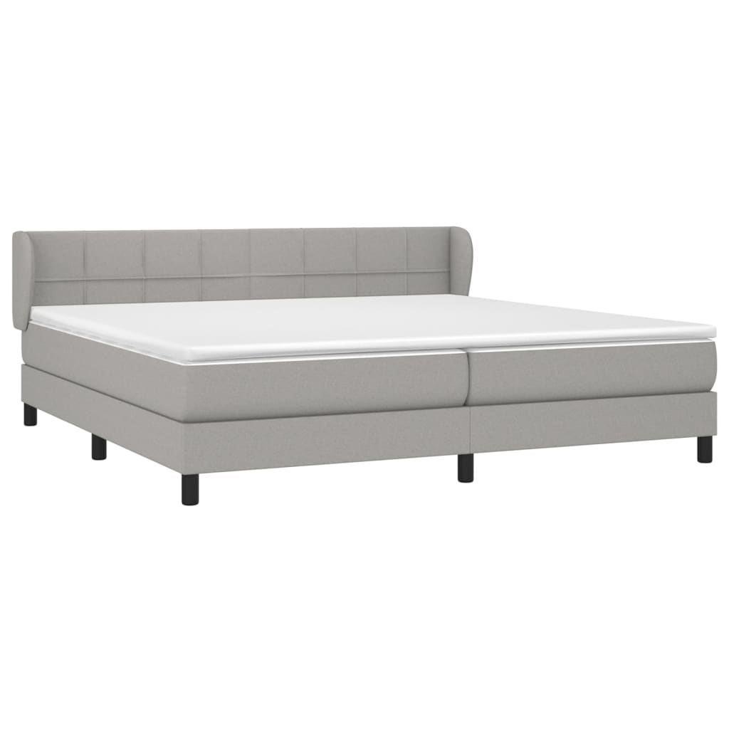 Sommier à lattes de lit avec matelas Gris clair 200x200cm Tissu - XIOS