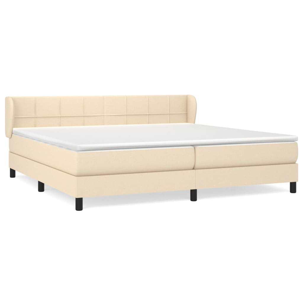 Sommier à lattes de lit avec matelas Crème 200x200 cm Tissu - XIOS