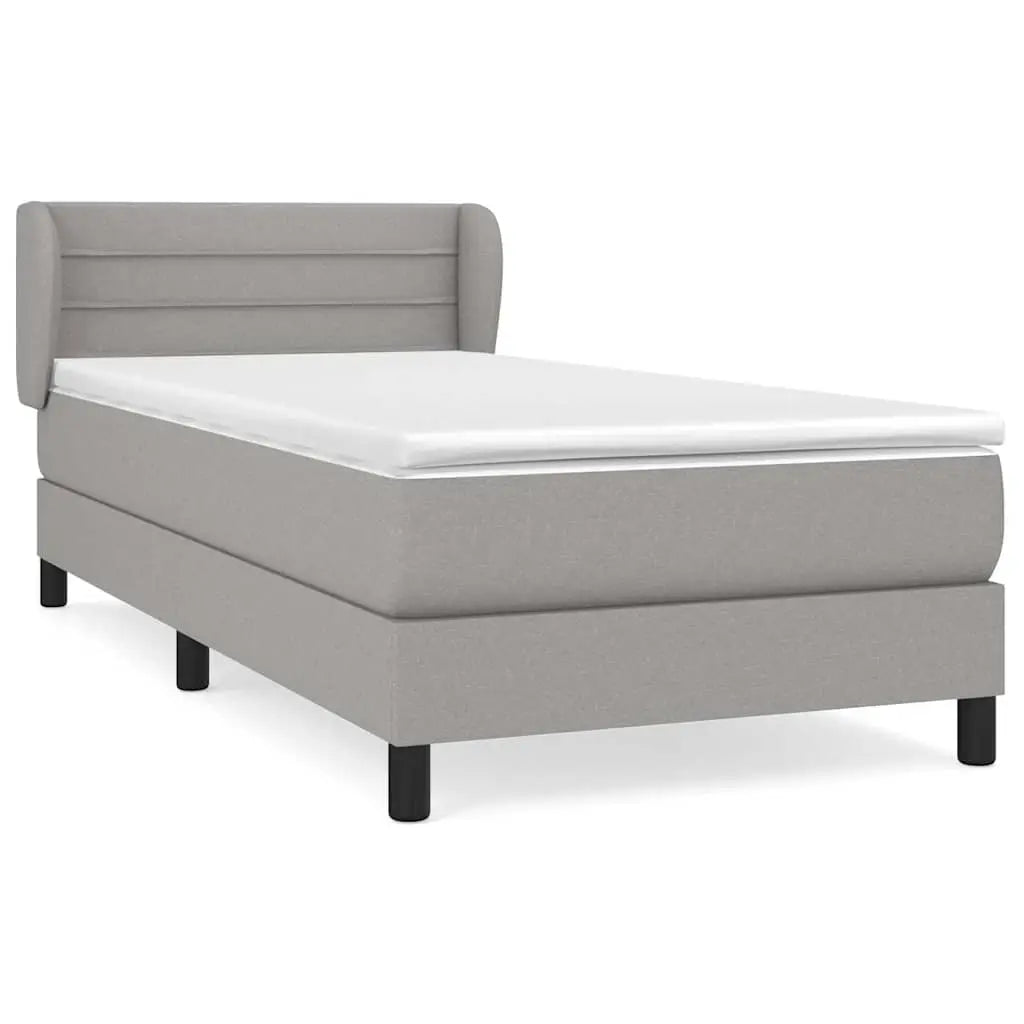 Sommier à lattes de lit avec matelas Gris clair 90x200 cm Tissu - XIOS