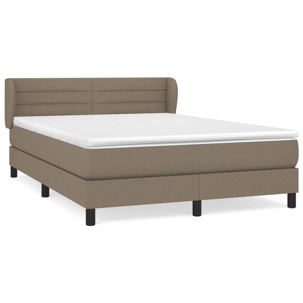 Sommier à lattes de lit avec matelas Taupe 140x190 cm Tissu - XIOS