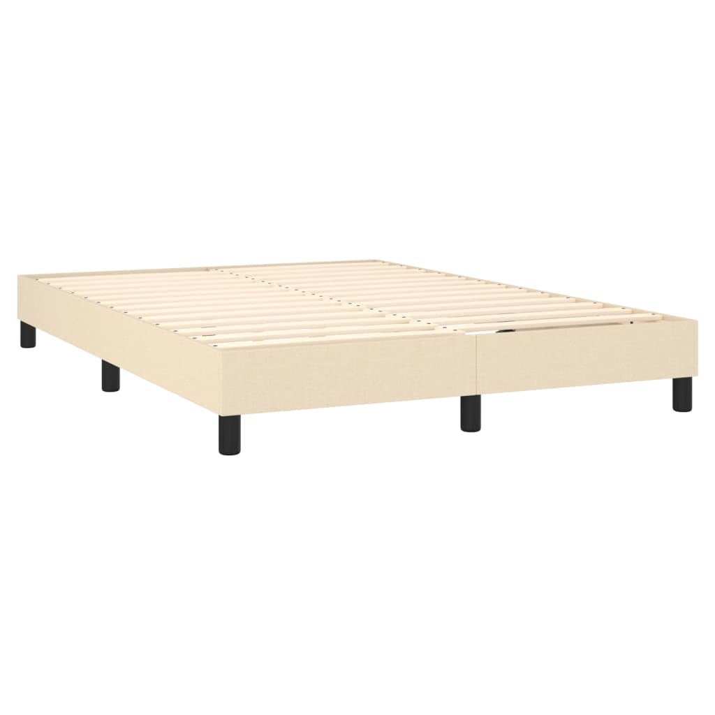 Sommier à lattes de lit avec matelas Crème 140x190 cm Tissu - XIOS