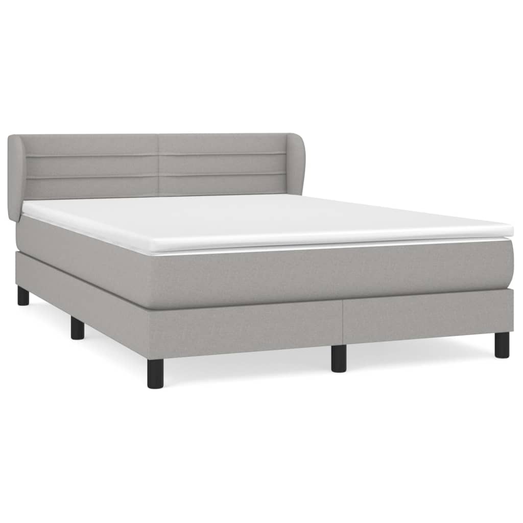 Sommier à lattes de lit avec matelas Gris clair 140x200cm Tissu - XIOS