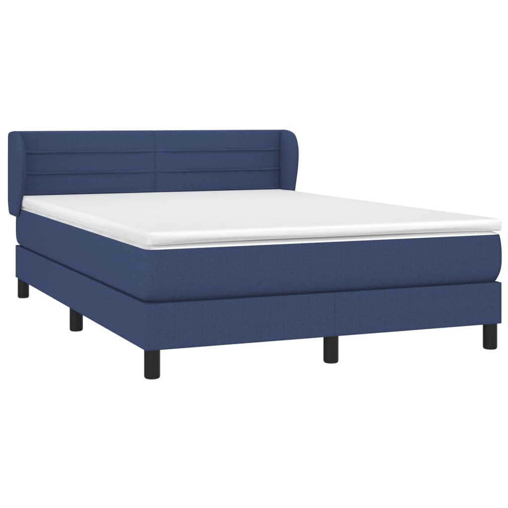Sommier à lattes de lit avec matelas Bleu 140x200 cm Tissu - XIOS