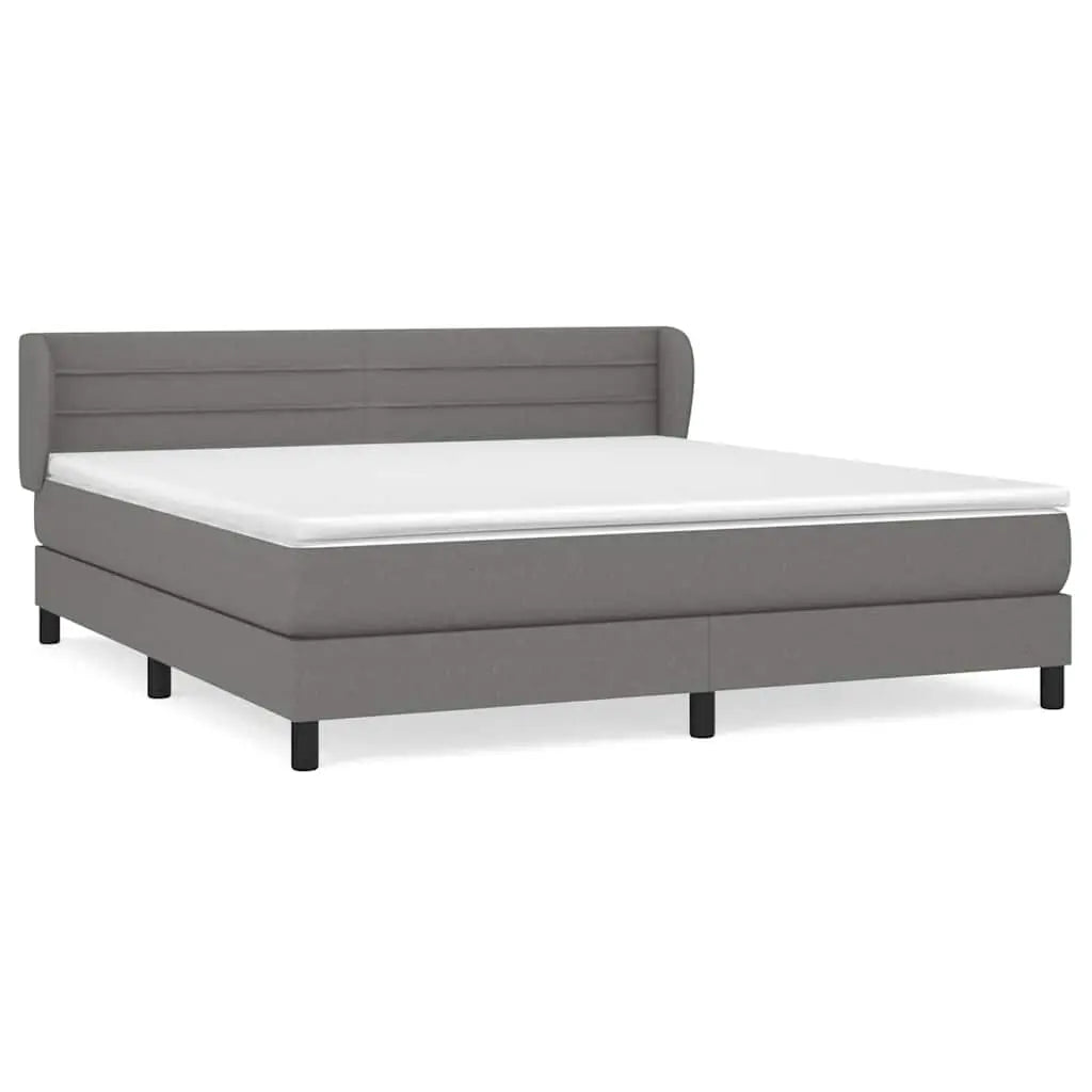 Sommier à lattes de lit avec matelas Gris foncé 160x200cm Tissu - XIOS
