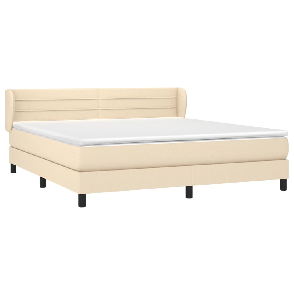 Sommier à lattes de lit avec matelas Crème 160x200 cm Tissu - XIOS