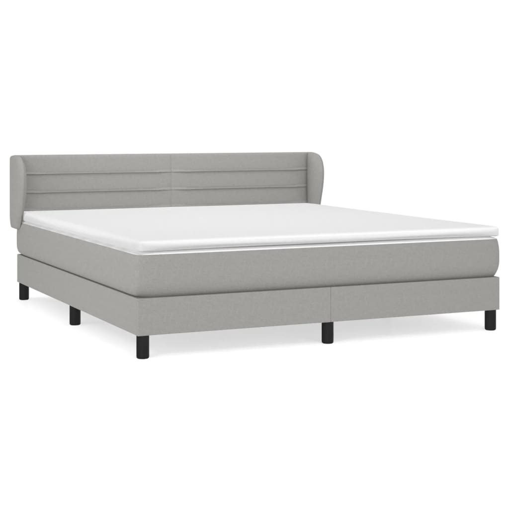 Sommier à lattes de lit avec matelas Gris clair 180x200cm Tissu - XIOS