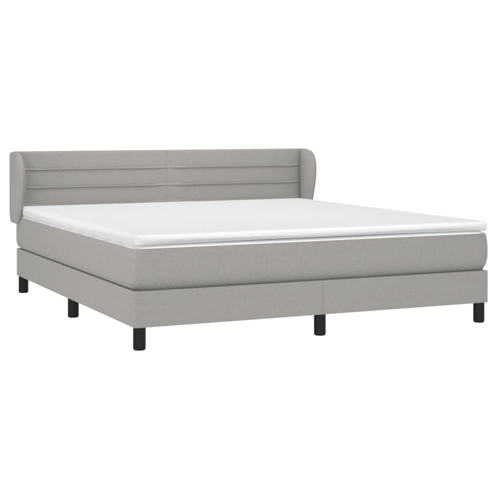 Sommier à lattes de lit avec matelas Gris clair 180x200cm Tissu - XIOS
