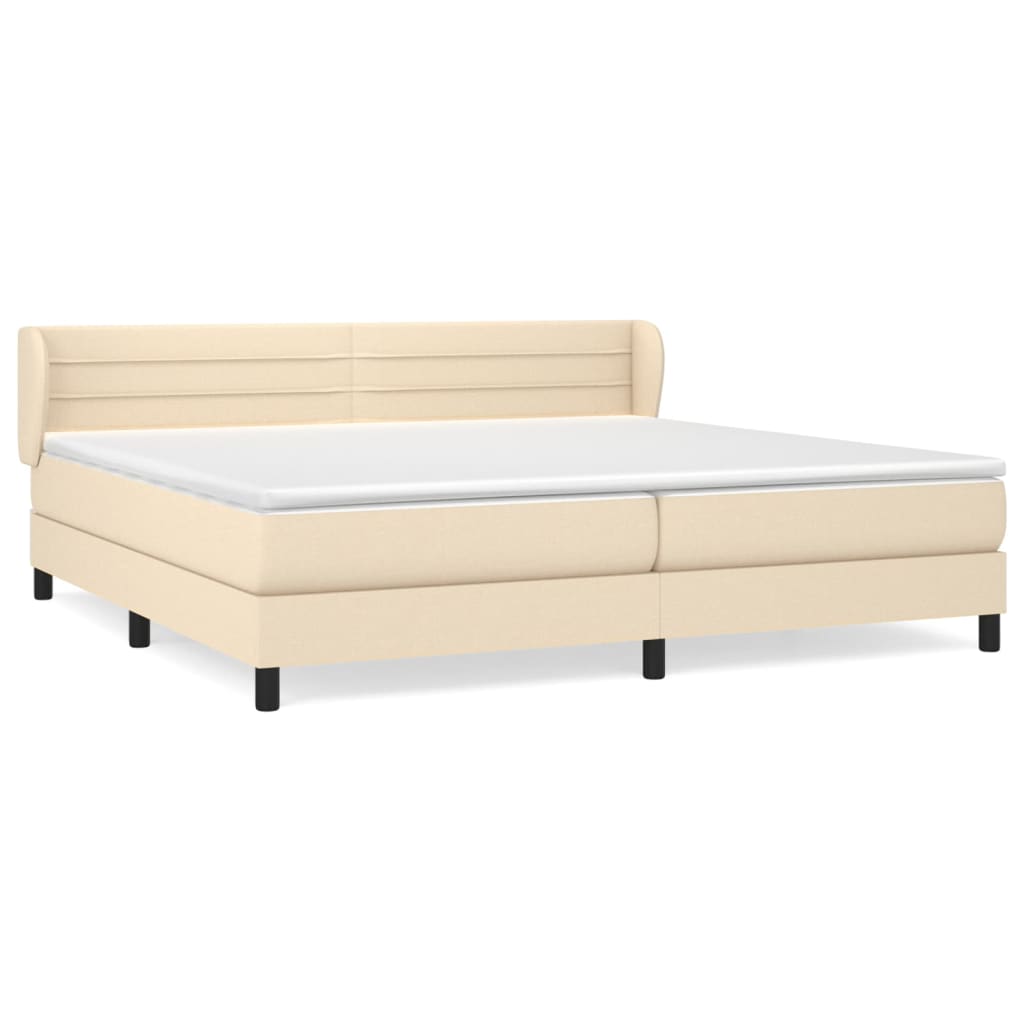 Sommier à lattes de lit avec matelas Crème 200x200 cm Tissu - XIOS