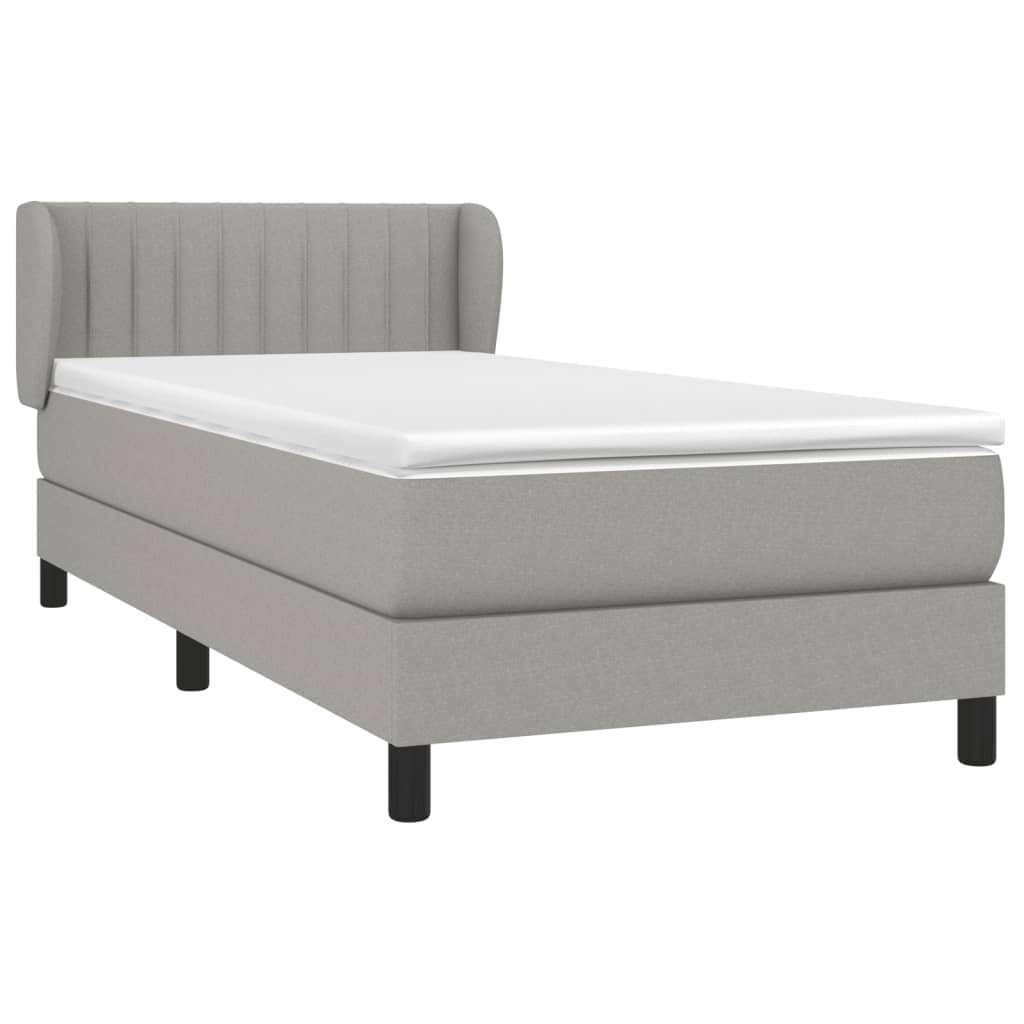 Sommier à lattes de lit et matelas Gris clair 90x190 cm Tissu - XIOS