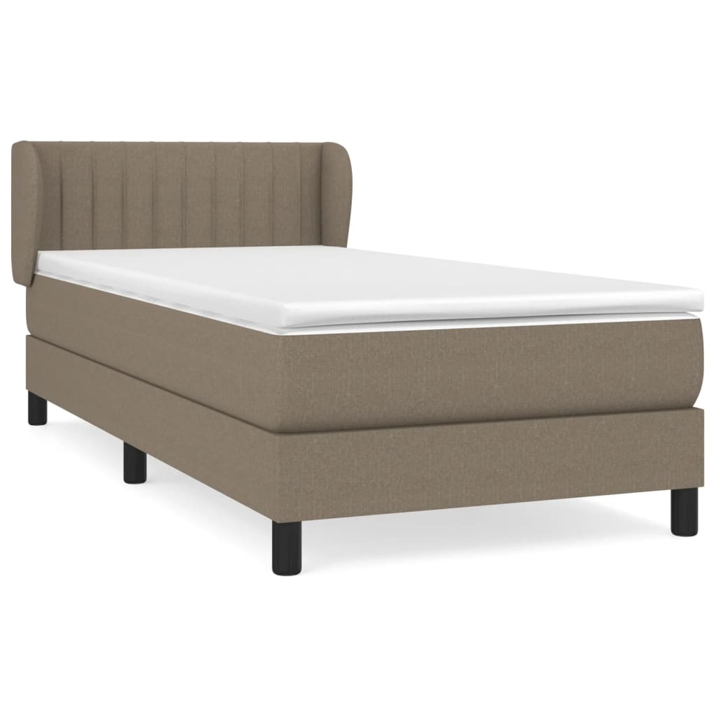 Sommier à lattes de lit avec matelas Taupe 90x190 cm Tissu - XIOS