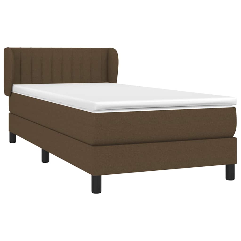 Sommier à lattes de lit avec matelas Marron foncé 90x200 cm