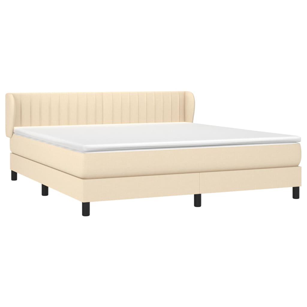 Sommier à lattes de lit avec matelas Crème 160x200 cm Tissu - XIOS