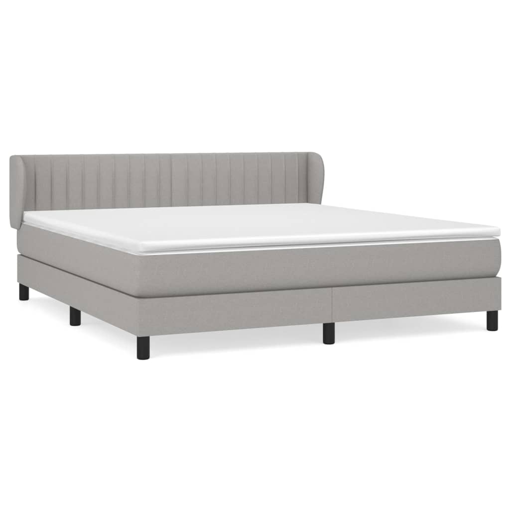 Sommier à lattes de lit avec matelas Gris clair 180x200cm Tissu - XIOS