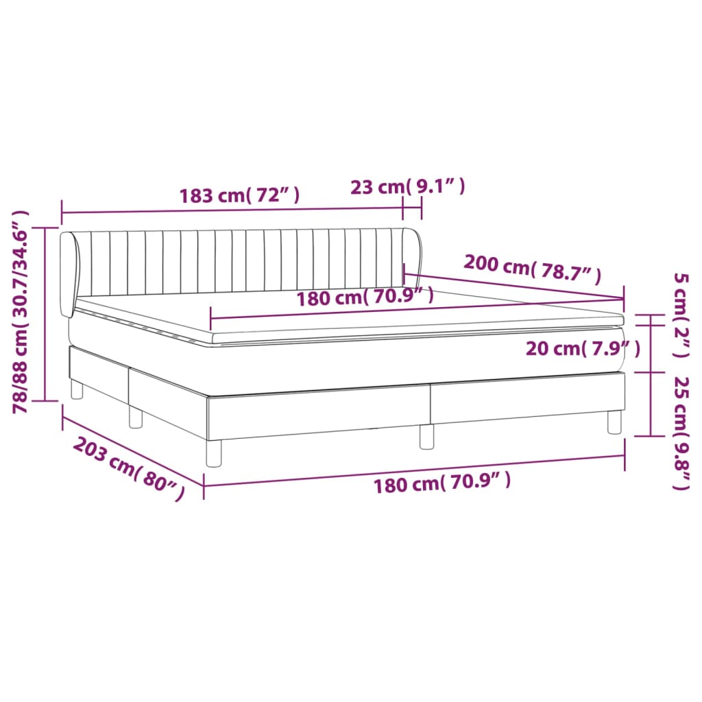 Sommier à lattes de lit avec matelas Gris clair 180x200cm Tissu - XIOS