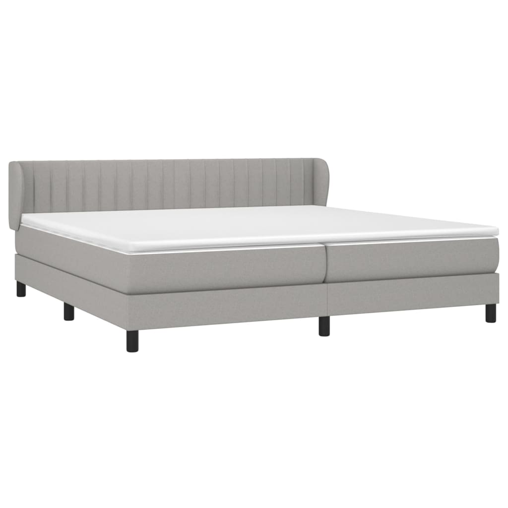 Sommier à lattes de lit avec matelas Gris clair 200x200cm Tissu - XIOS