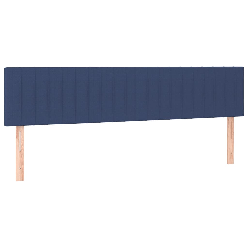 Sommier à lattes de lit avec matelas Bleu 200x200 cm Tissu
