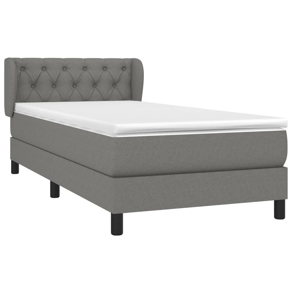 Sommier à lattes de lit avec matelas Gris foncé 80x200 cm Tissu - XIOS